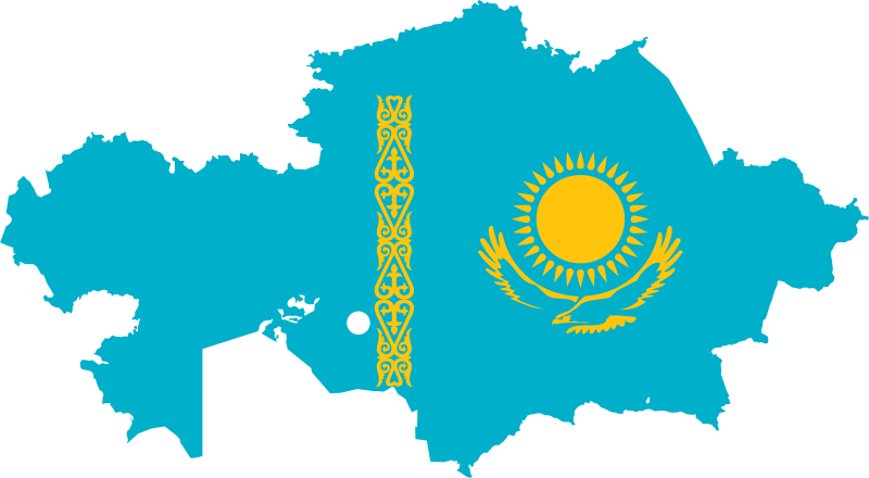 Kazakhstan-Flag-Map